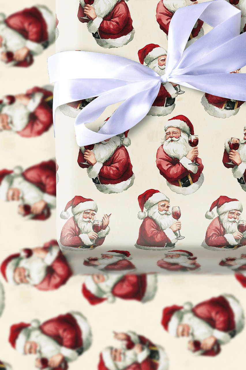 Santa Sommelier - Wrapping Paper - Aspen & Arlo
