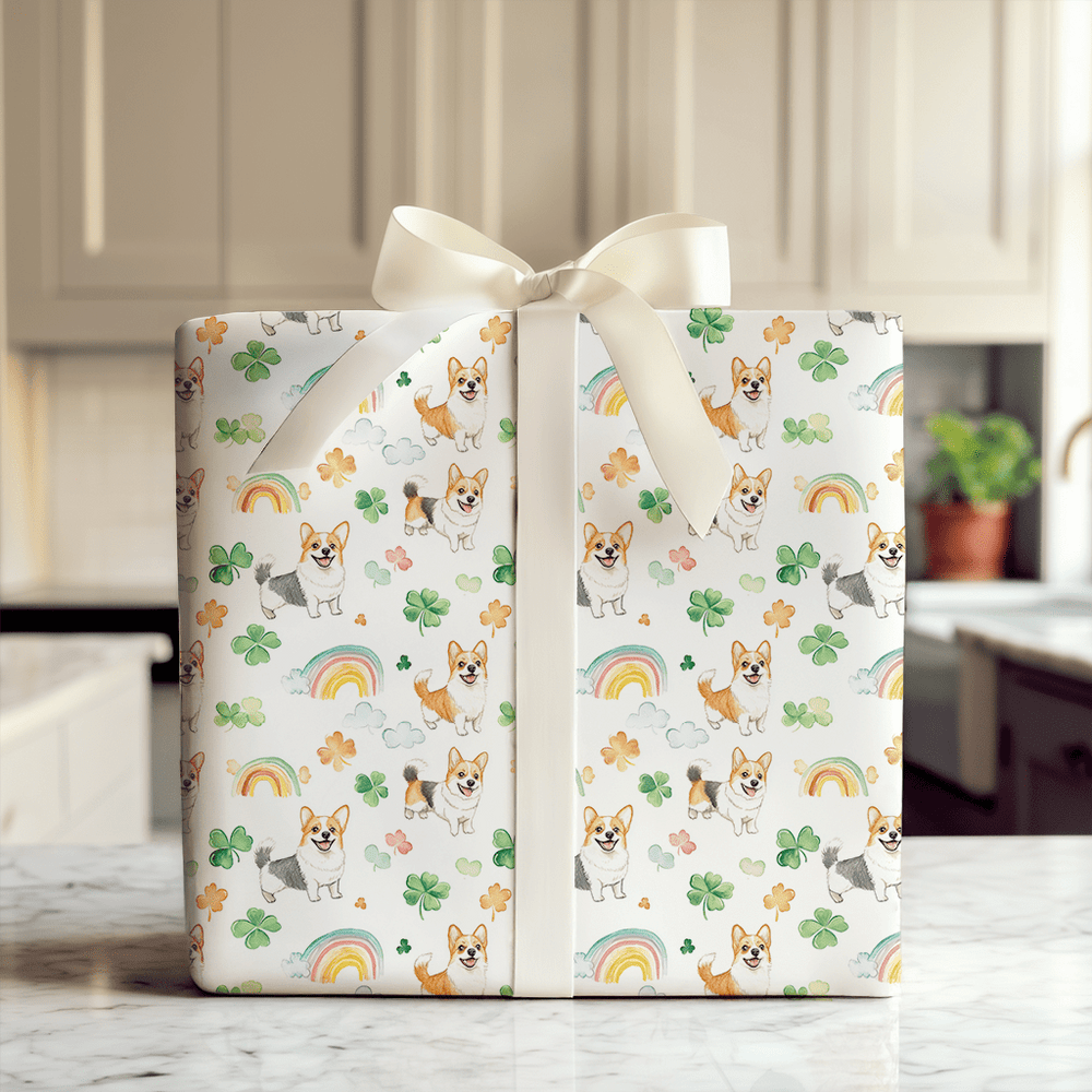 Rainbows with the Corgi - Wrapping Paper - Aspen & Arlo