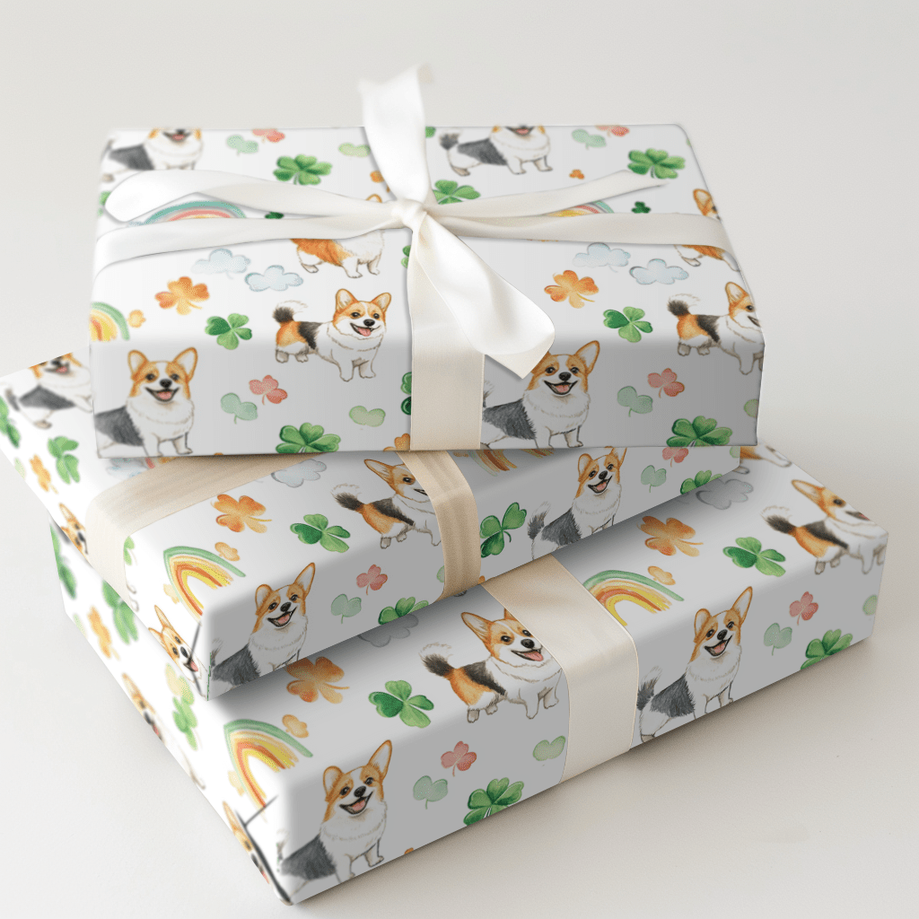 Rainbows with the Corgi - Wrapping Paper - Aspen & Arlo