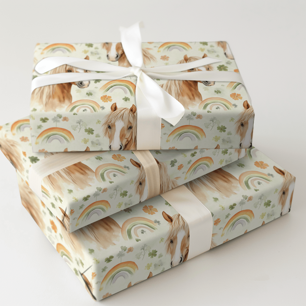 Rainbows with the Haflinger - Wrapping Paper - Aspen & Arlo