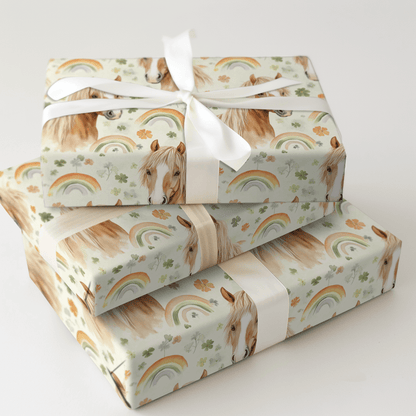 Rainbows with the Haflinger - Wrapping Paper - Aspen & Arlo