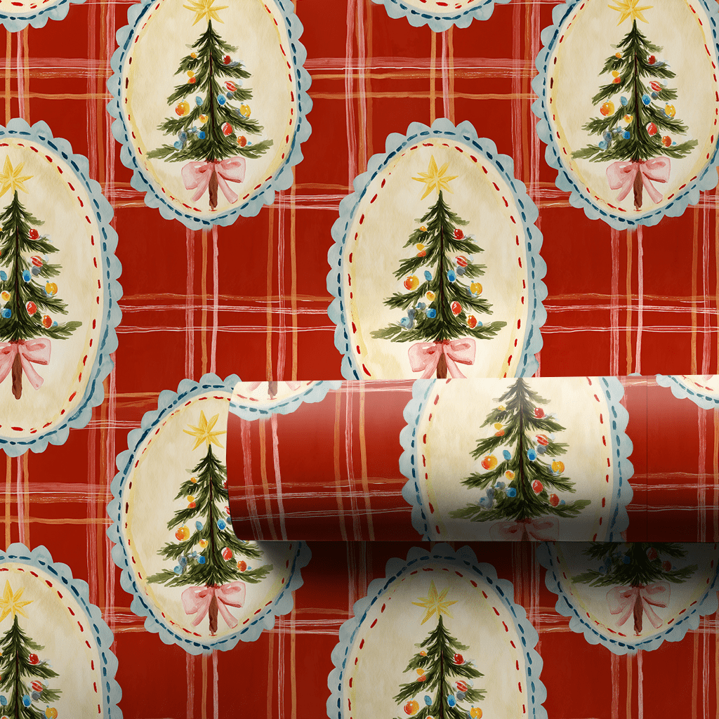 Festive Frame Tartan - Wrapping Paper - Aspen & Arlo