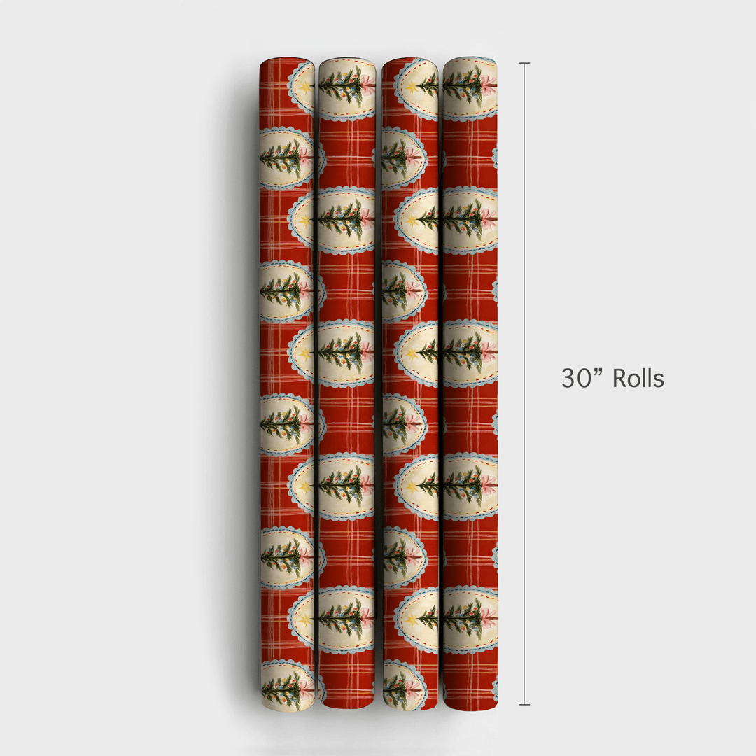 Festive Frame Tartan - Wrapping Paper - Aspen & Arlo