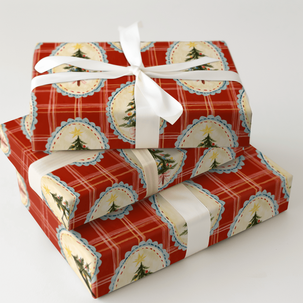 Festive Frame Tartan - Wrapping Paper - Aspen & Arlo