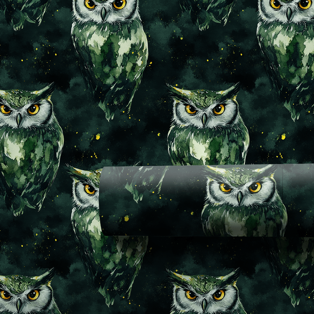 Hoot Green - Wrapping Paper - Aspen &amp; Arlo