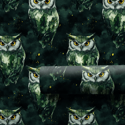 Hoot Green - Wrapping Paper - Aspen &amp; Arlo