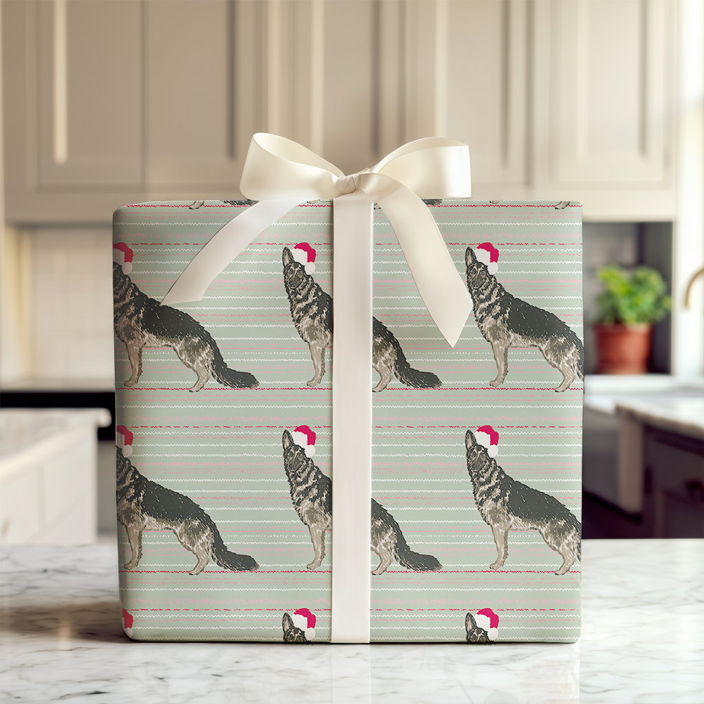 Sable German Shepherd Christmas Stripes