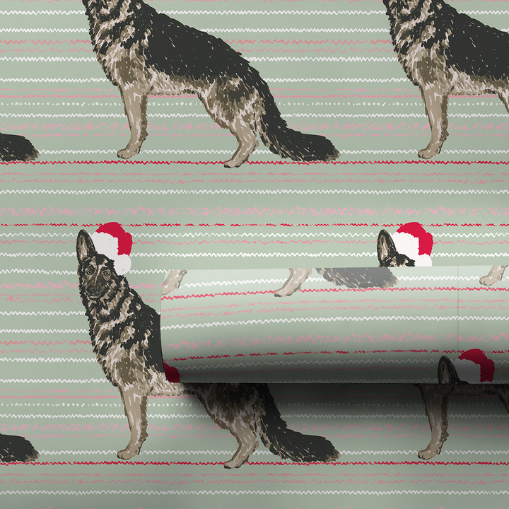 Sable German Shepherd Christmas Stripes