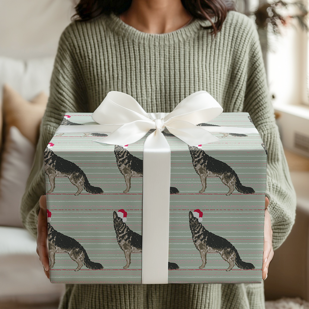 Sable German Shepherd Christmas Stripes