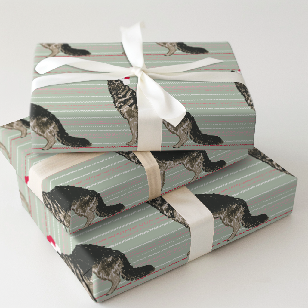 Sable German Shepherd Christmas Stripes