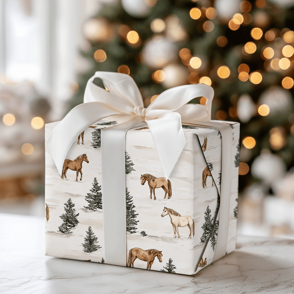 Snow Day with Horses - Wrapping Paper - Aspen & Arlo