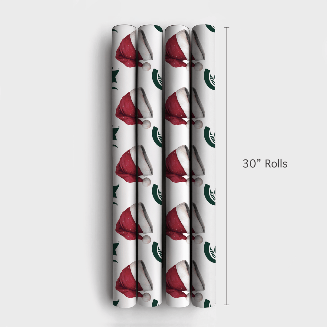 Green Helmet Santa - Wrapping Paper - Aspen & Arlo
