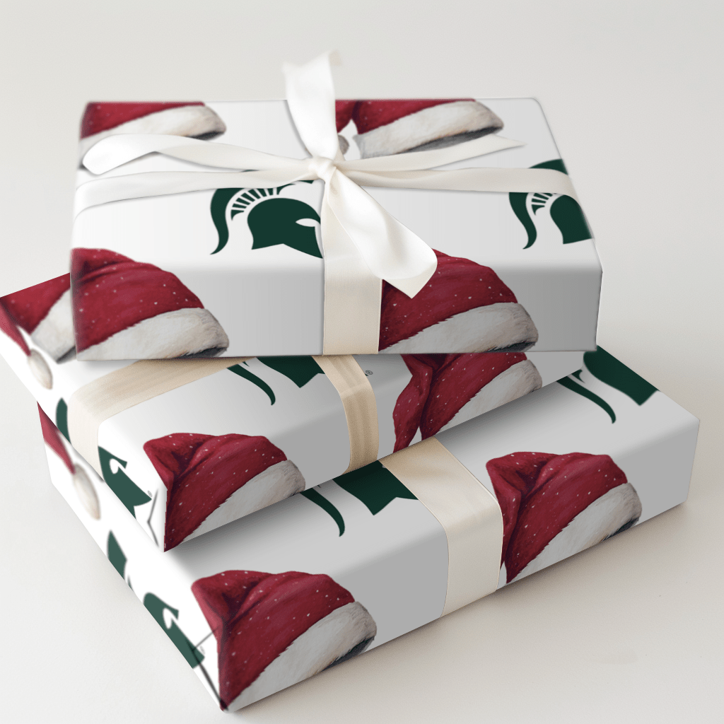 Green Helmet Santa - Wrapping Paper - Aspen & Arlo