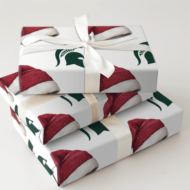 Green Helmet Santa - Wrapping Paper - Aspen & Arlo