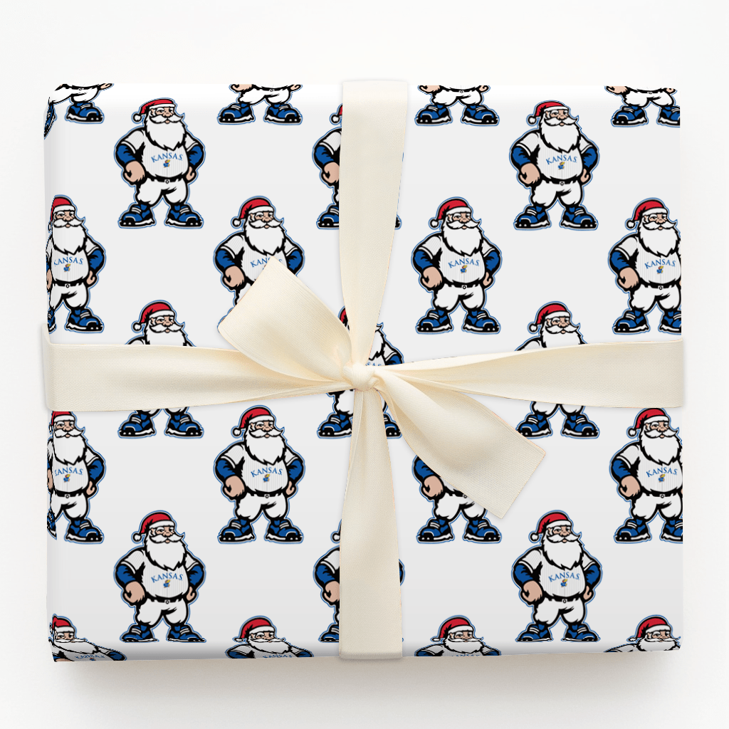 Santa Plays for the Hawks - Wrapping Paper - Aspen & Arlo