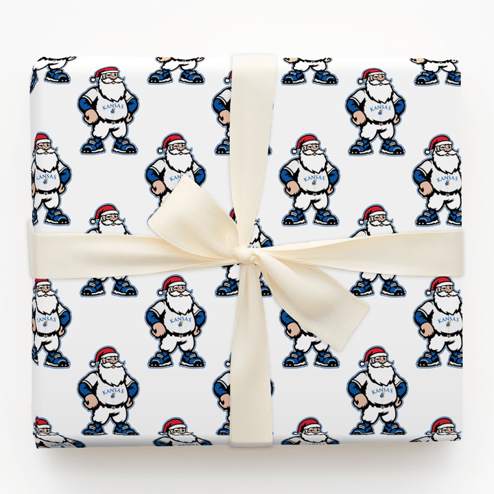 Santa Plays for the Hawks - Wrapping Paper - Aspen & Arlo