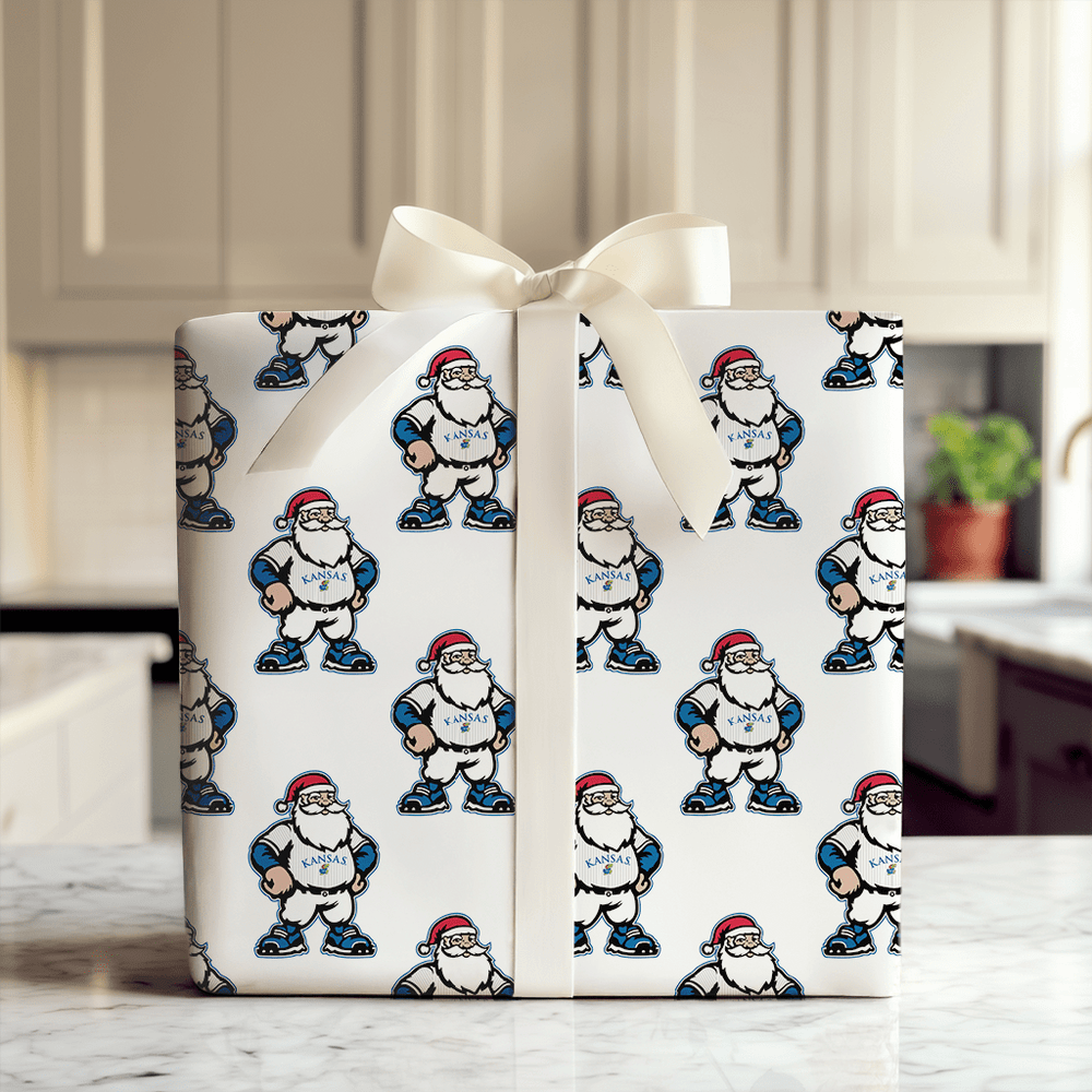 Santa Plays for the Hawks - Wrapping Paper - Aspen & Arlo