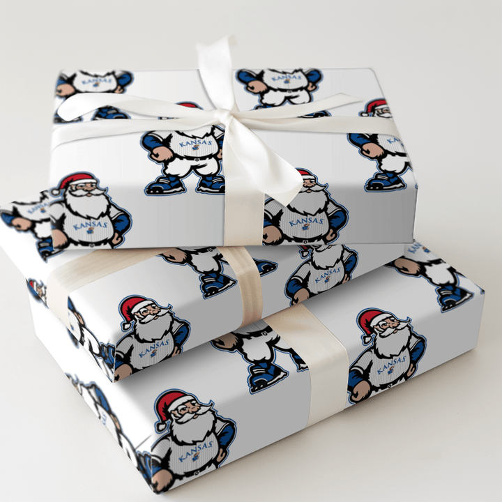 Santa Plays for the Hawks - Wrapping Paper - Aspen & Arlo