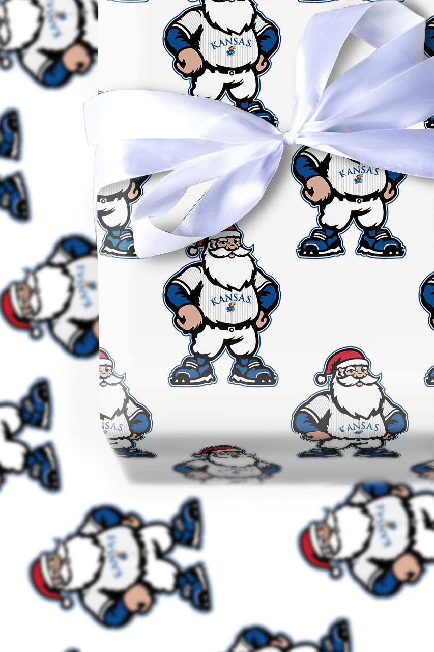 Santa Plays for the Hawks - Wrapping Paper - Aspen & Arlo