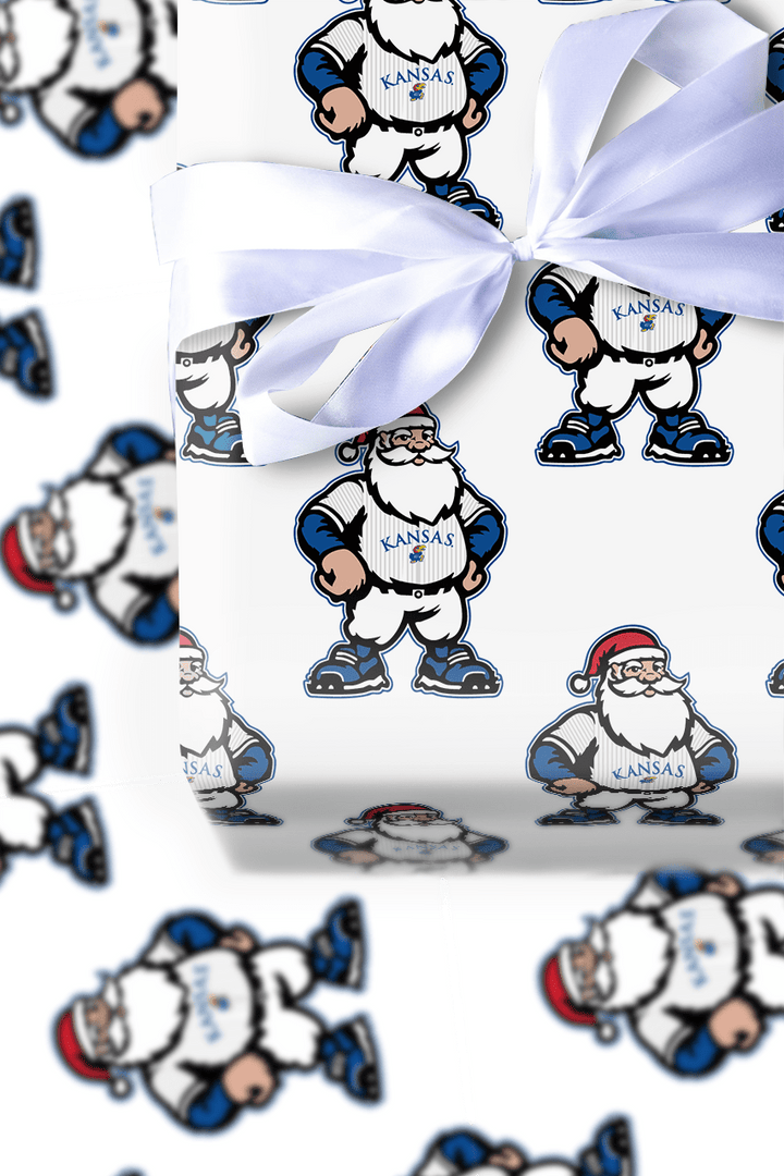 Santa Plays for the Hawks - Wrapping Paper - Aspen & Arlo