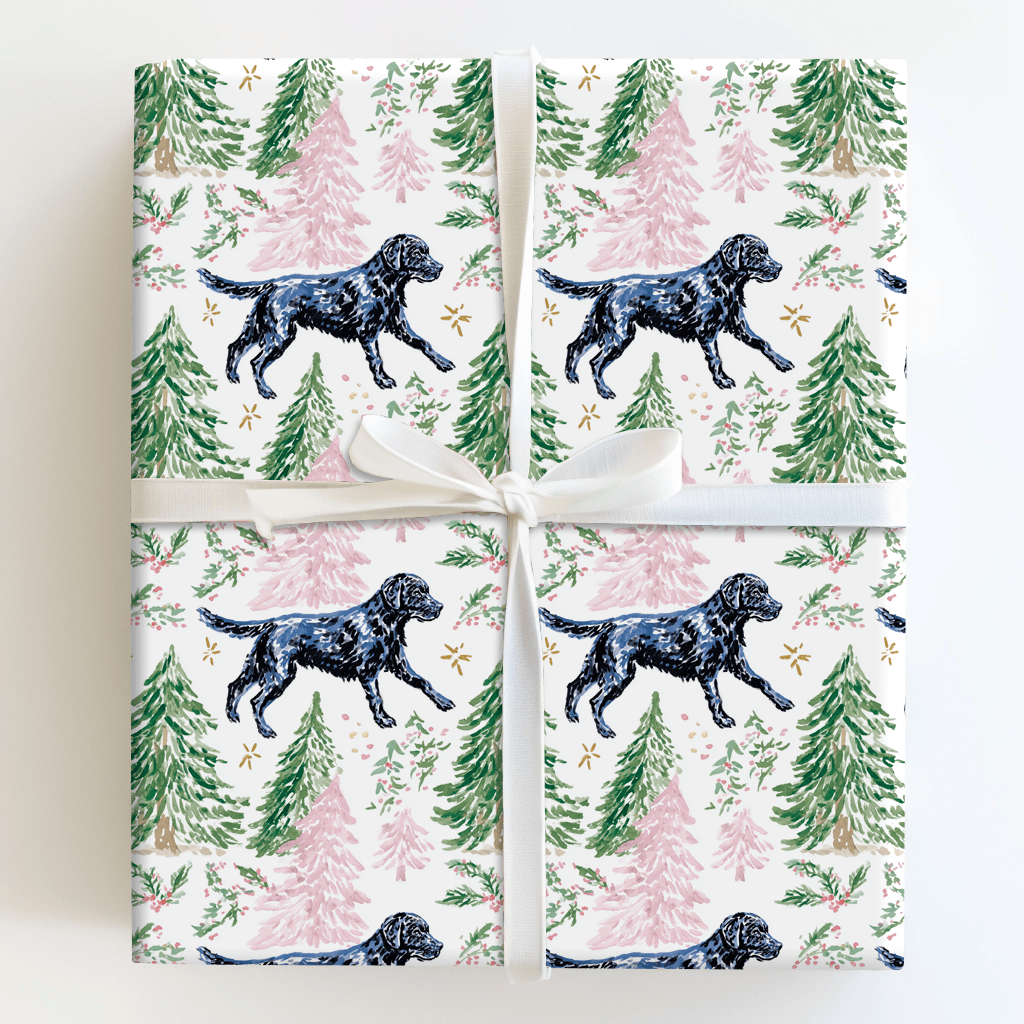 Lucy's Pink Snow Day - Wrapping Paper - Aspen & Arlo