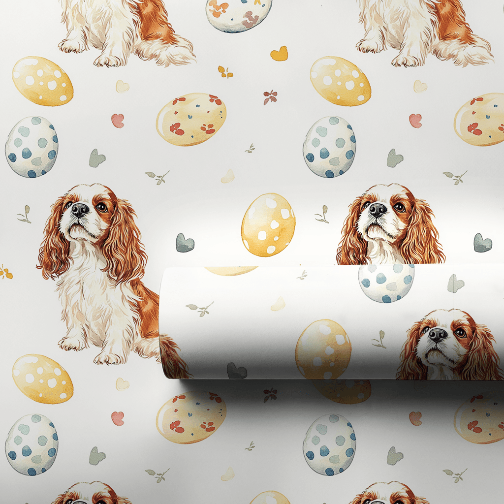 Easter Eggs with the Cavalier King Charles - Wrapping Paper - Aspen & Arlo