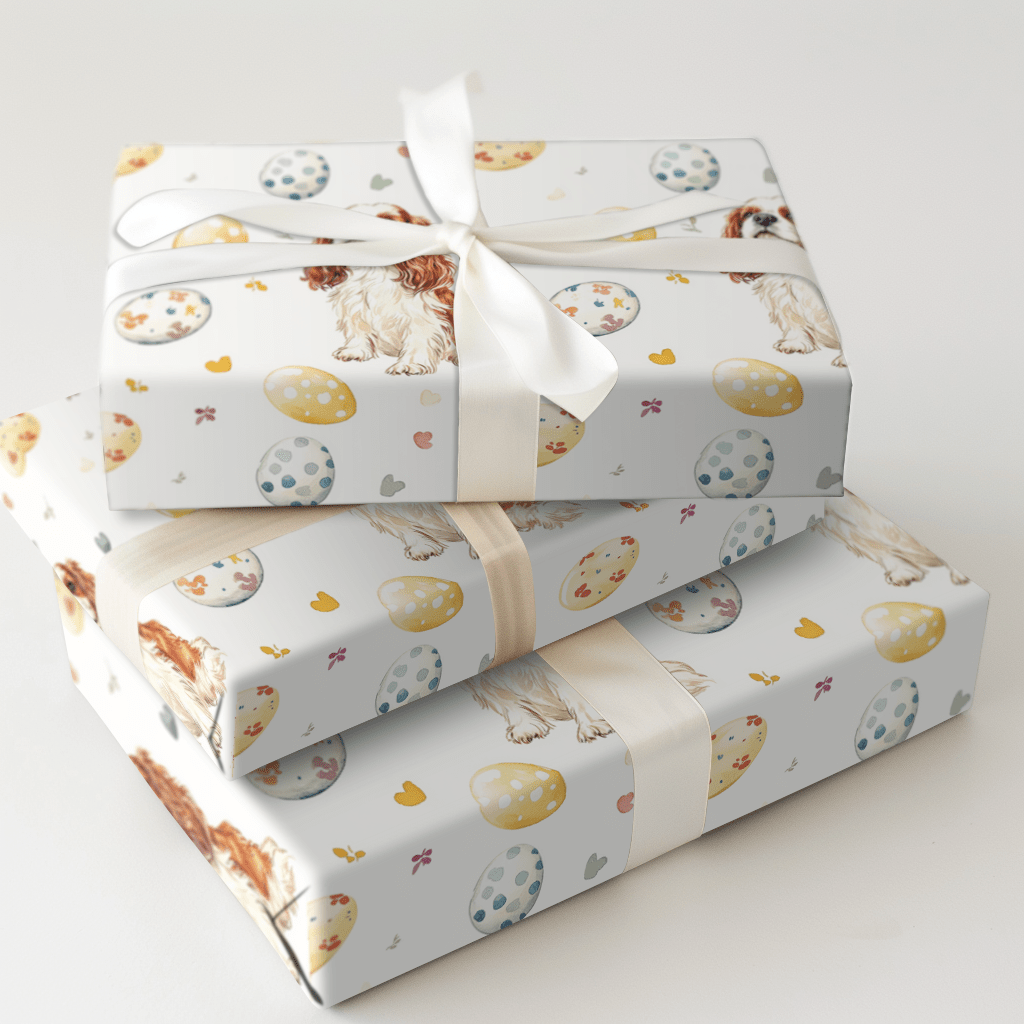 Easter Eggs with the Cavalier King Charles - Wrapping Paper - Aspen & Arlo