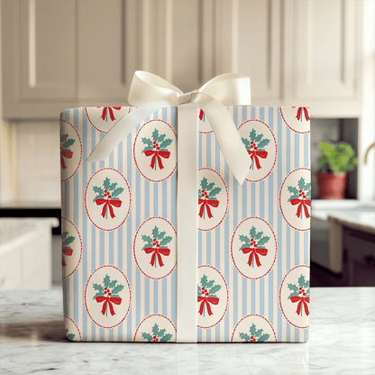 Mistletoe Stripes - Wrapping Paper - Aspen & Arlo