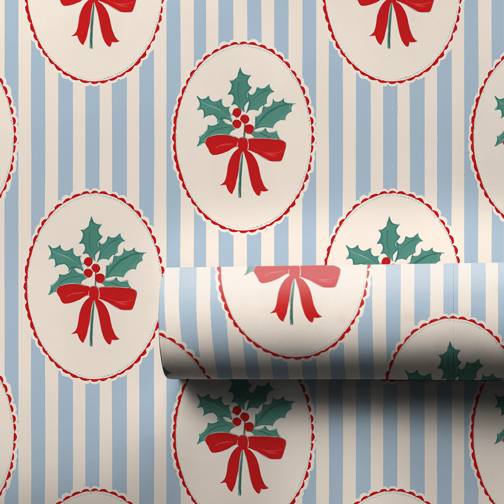 Mistletoe Stripes - Wrapping Paper - Aspen & Arlo