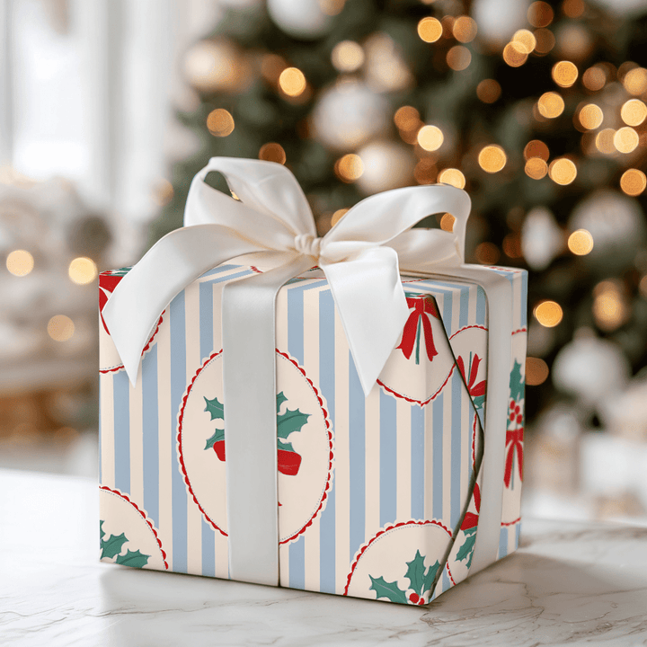 Mistletoe Stripes - Wrapping Paper - Aspen & Arlo