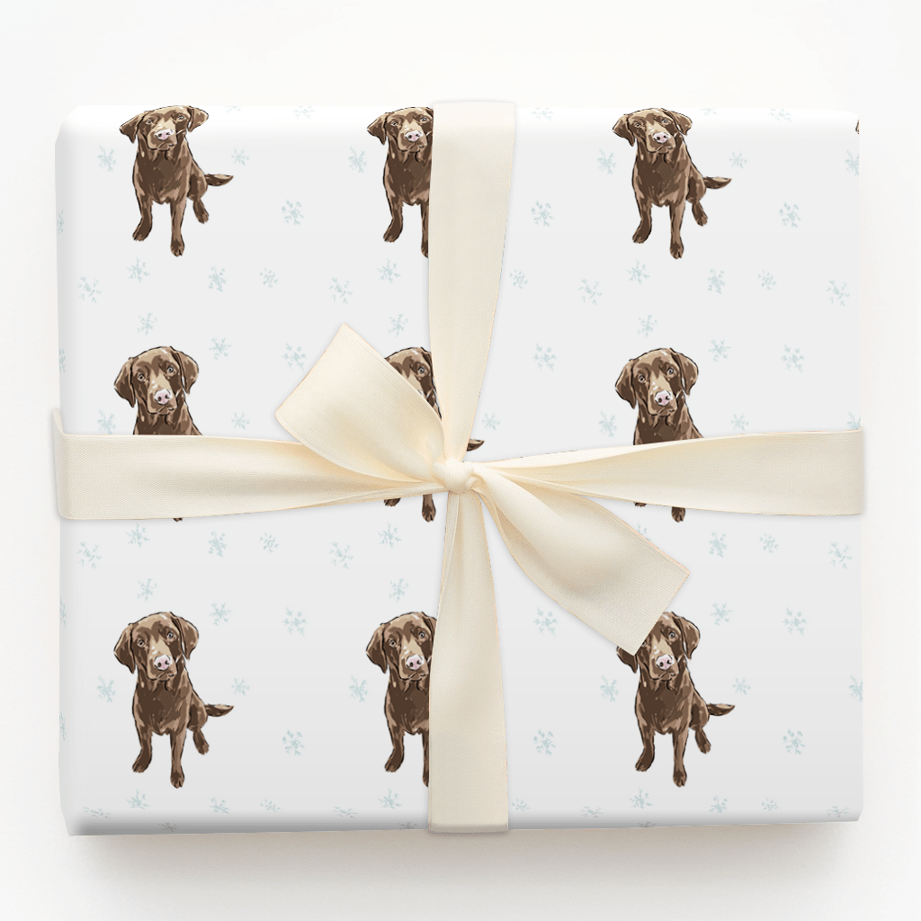 Chocolate Lab Snowflakes - Wrapping Paper - Aspen & Arlo