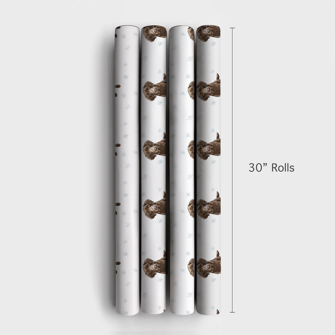 Chocolate Lab Snowflakes - Wrapping Paper - Aspen & Arlo
