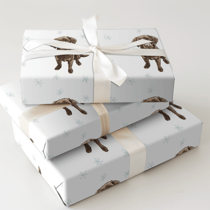 Chocolate Lab Snowflakes - Wrapping Paper - Aspen & Arlo