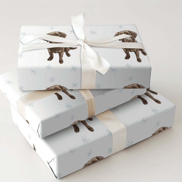 Chocolate Lab Snowflakes - Wrapping Paper - Aspen & Arlo