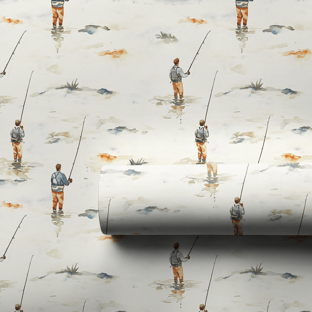 Best Dad By a Stream - Wrapping Paper - Aspen & Arlo