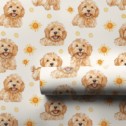 Sunny Day with the Goldendoodle - Wrapping Paper - Aspen & Arlo