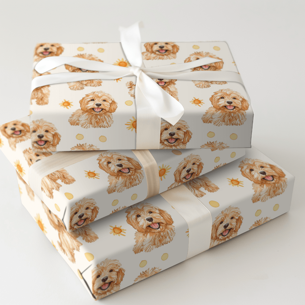 Sunny Day with the Goldendoodle - Wrapping Paper - Aspen & Arlo