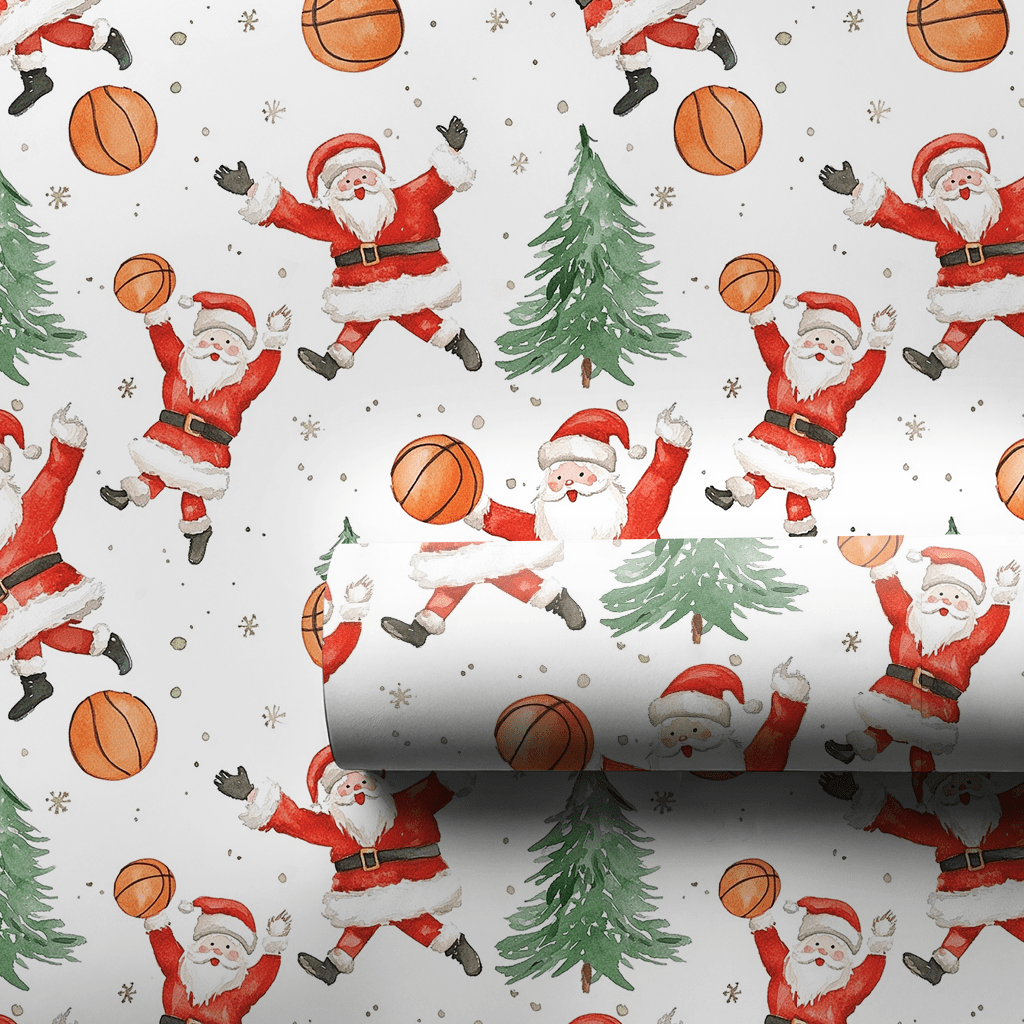Santa's Fast Break - Wrapping Paper - Aspen & Arlo
