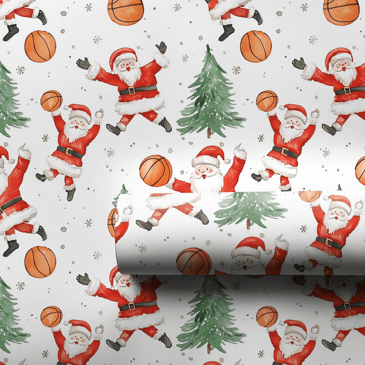 Santa's Fast Break - Wrapping Paper - Aspen & Arlo