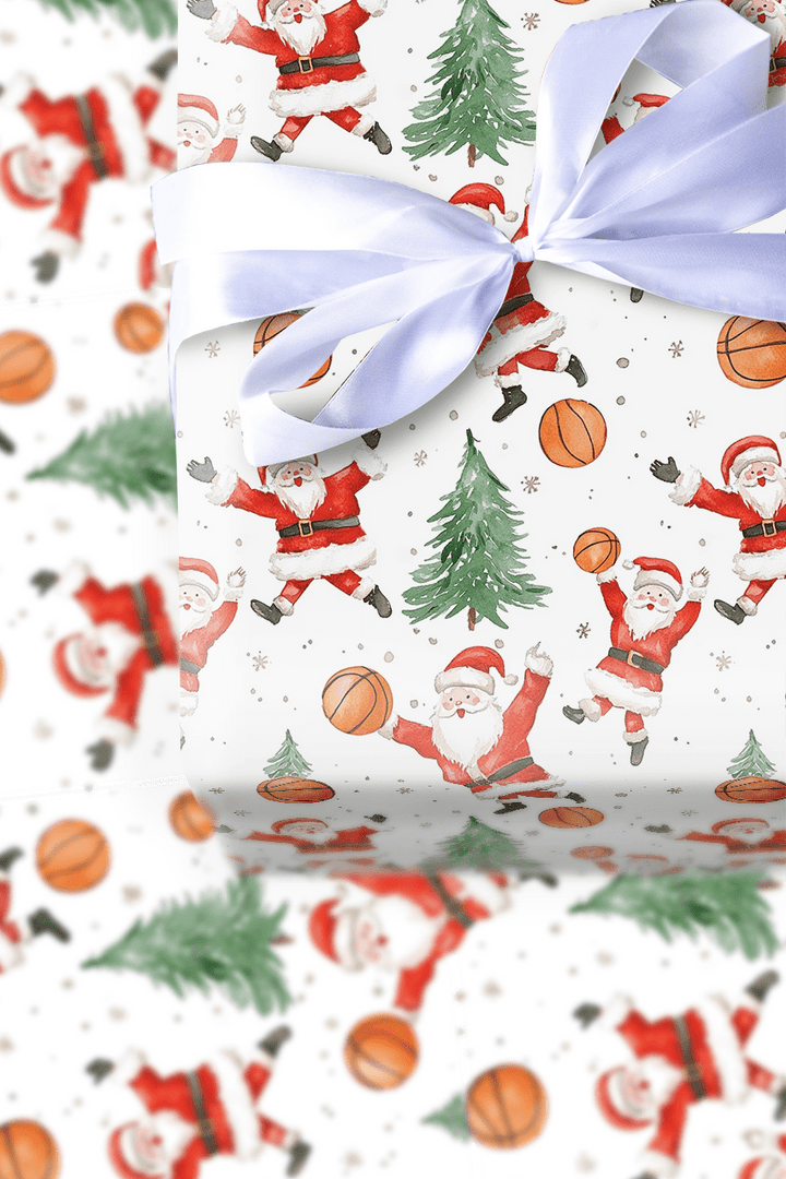Santa's Fast Break - Wrapping Paper - Aspen & Arlo