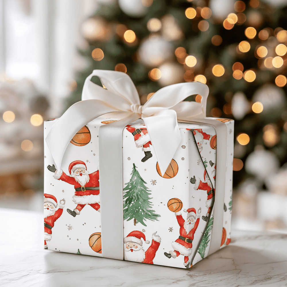 Santa's Fast Break - Wrapping Paper - Aspen & Arlo