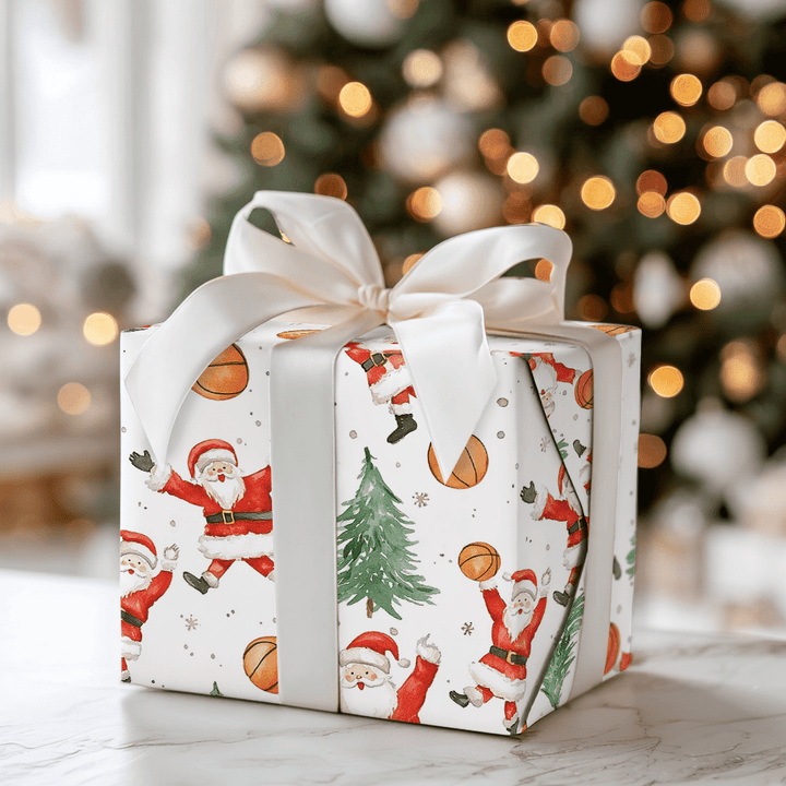 Santa's Fast Break - Wrapping Paper - Aspen & Arlo
