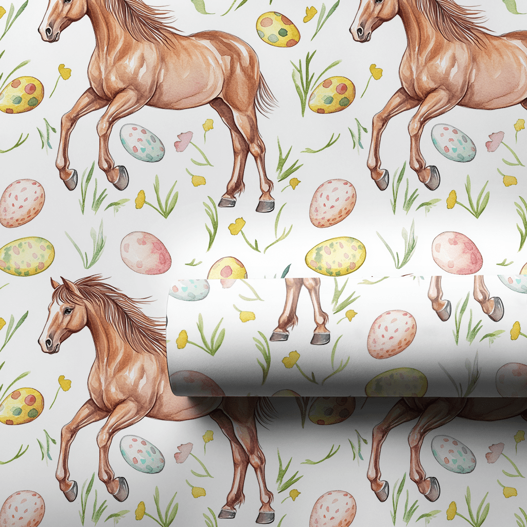 Easter Eggs with the Stallion - Wrapping Paper - Aspen & Arlo