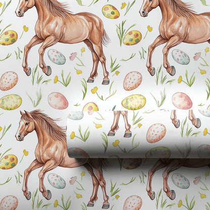 Easter Eggs with the Stallion - Wrapping Paper - Aspen & Arlo