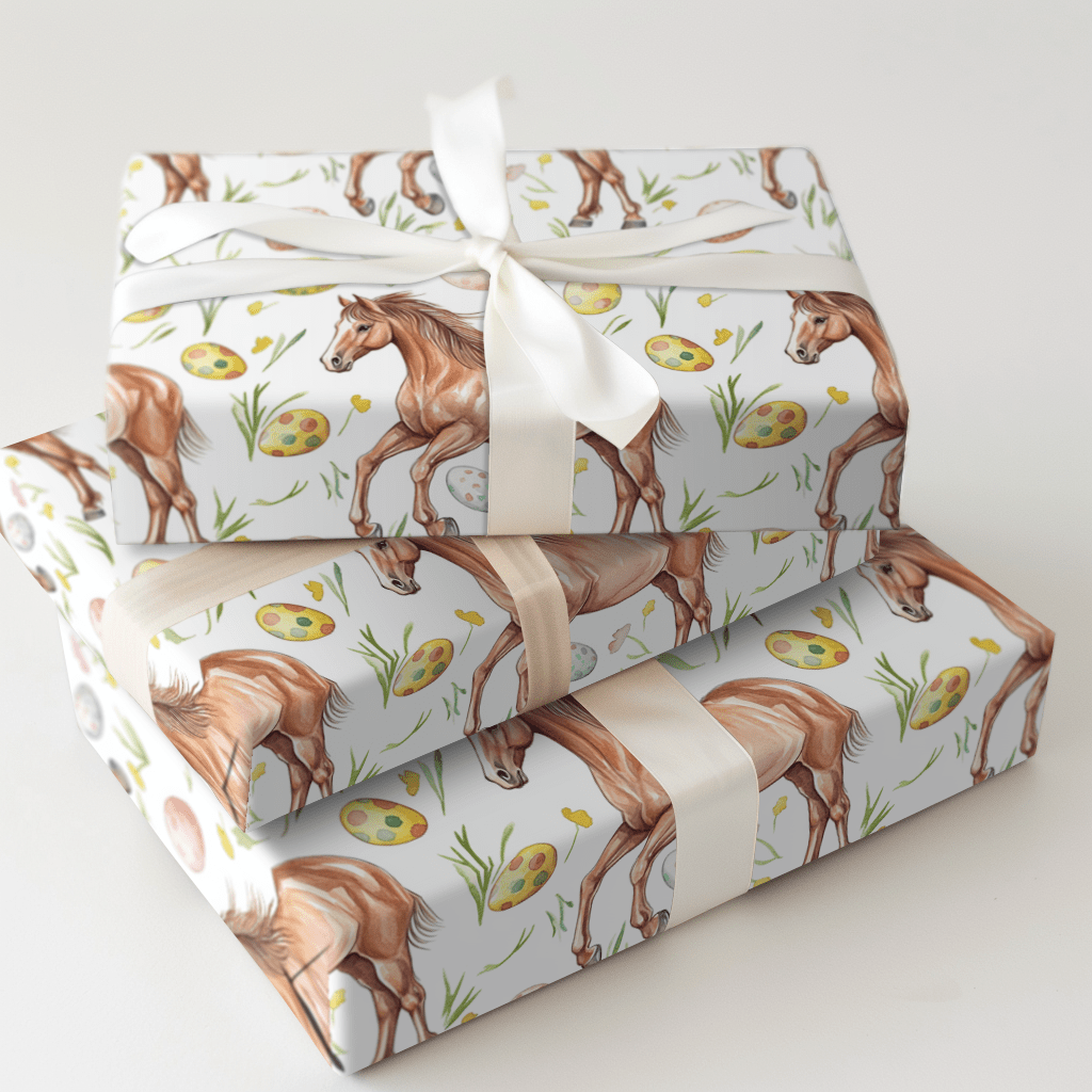 Easter Eggs with the Stallion - Wrapping Paper - Aspen & Arlo