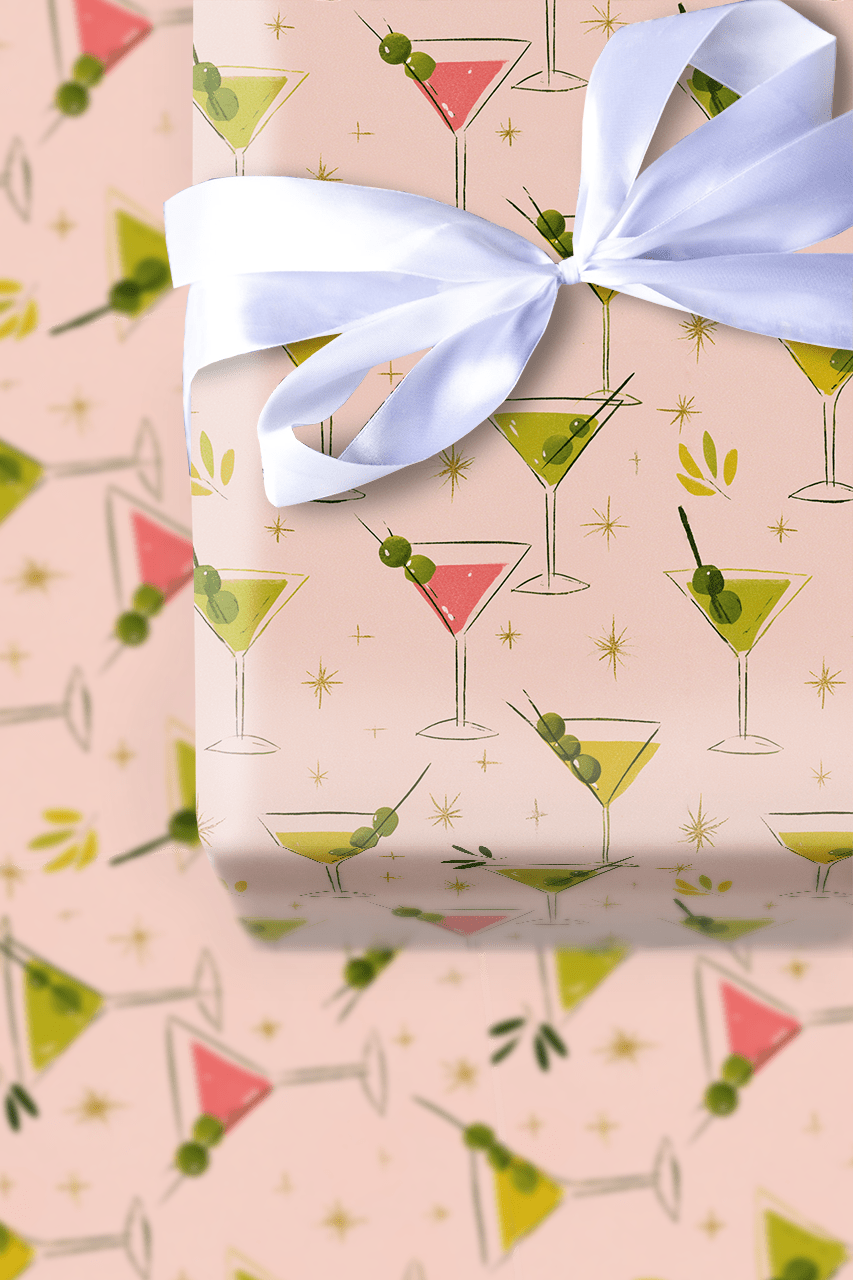 Mistletoe Martini - Wrapping Paper - Aspen & Arlo