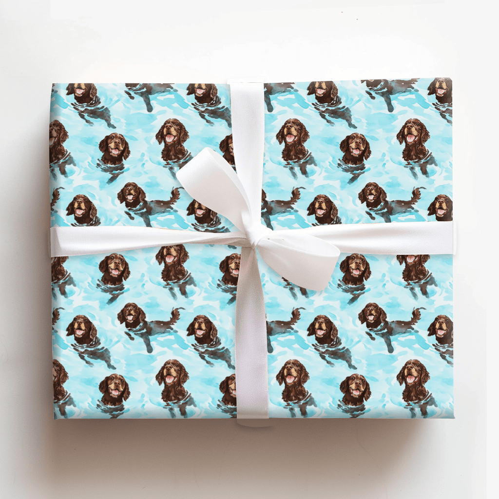 Pool Day with the Boykin Spaniels - Wrapping Paper - Aspen & Arlo