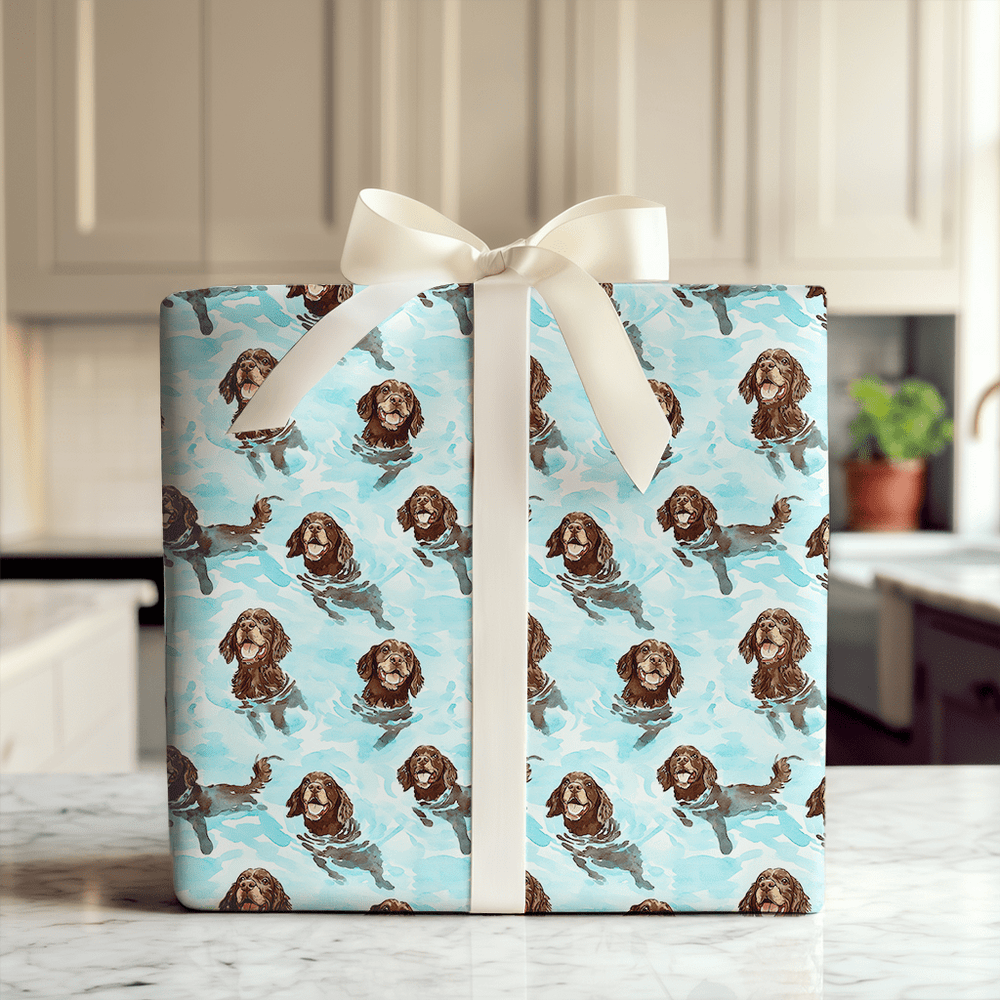 Pool Day with the Boykin Spaniels - Wrapping Paper - Aspen & Arlo