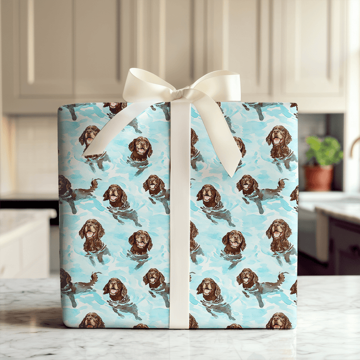 Pool Day with the Boykin Spaniels - Wrapping Paper - Aspen & Arlo