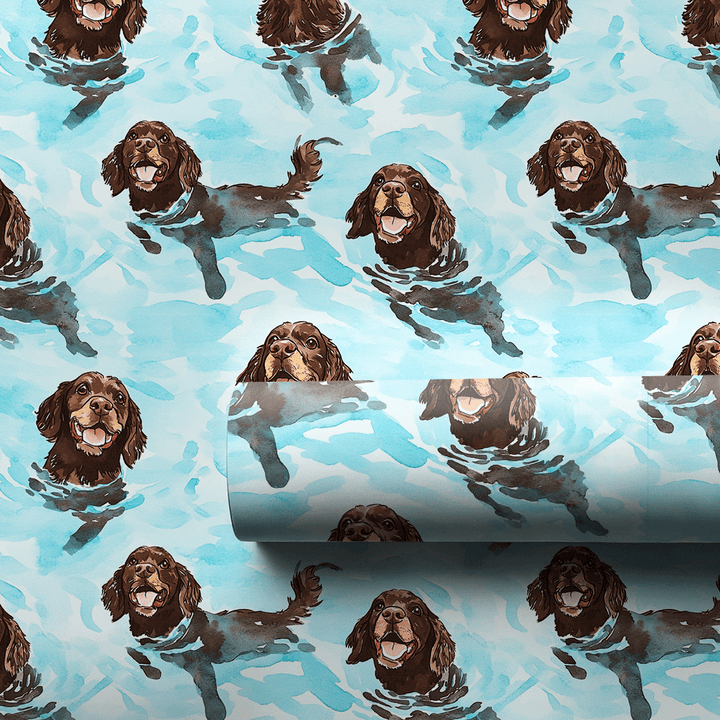 Pool Day with the Boykin Spaniels - Wrapping Paper - Aspen & Arlo